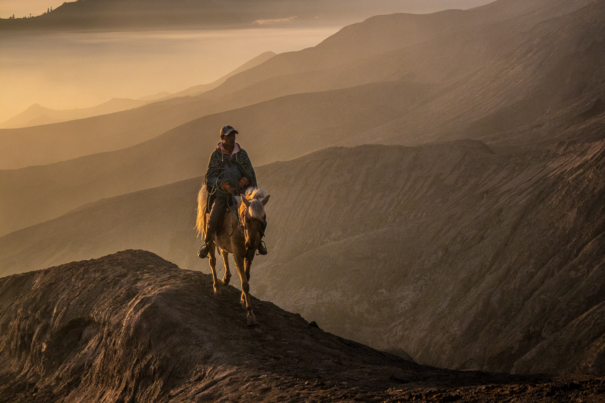 Morning Horse-rider, Mount Bromo