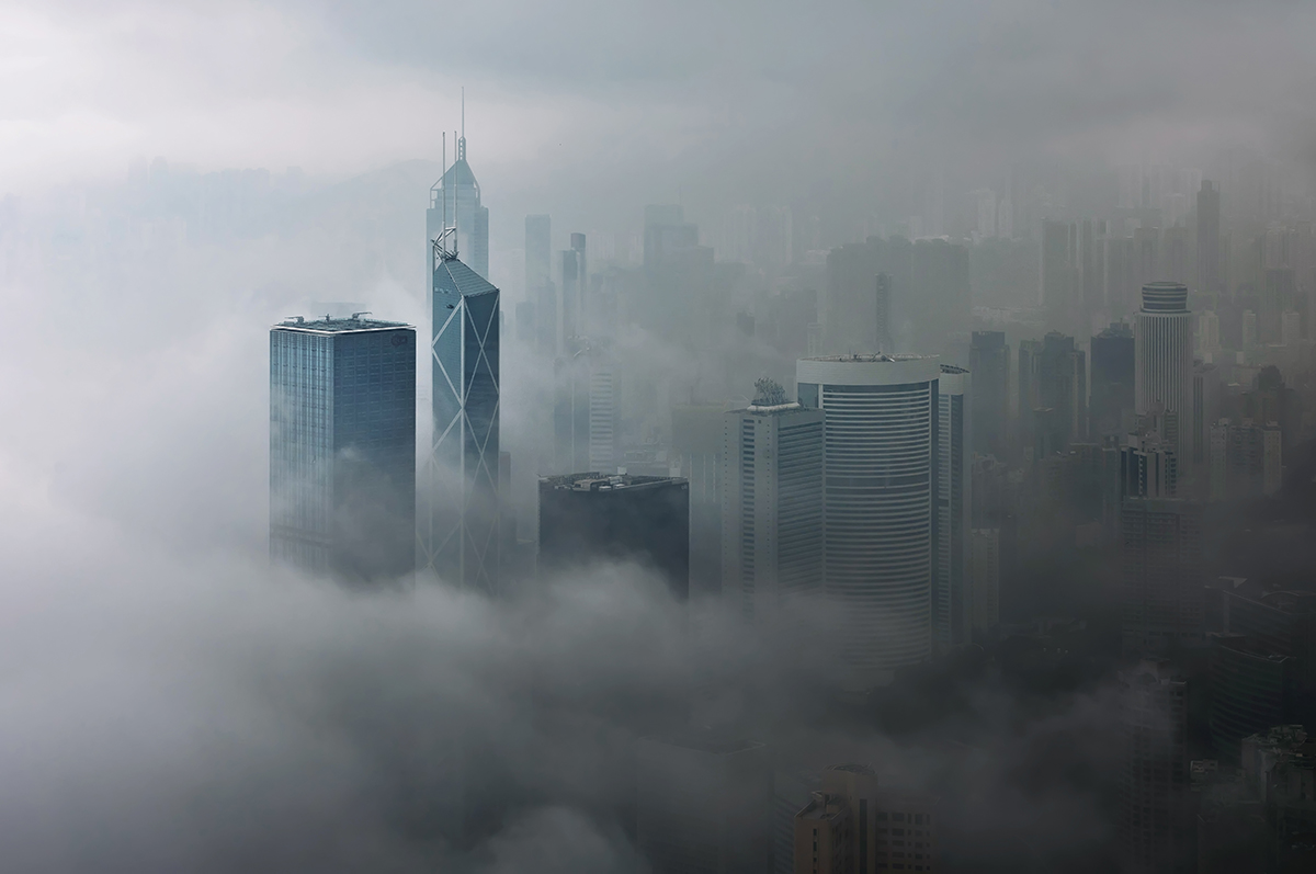 Dence Fog Over The City 