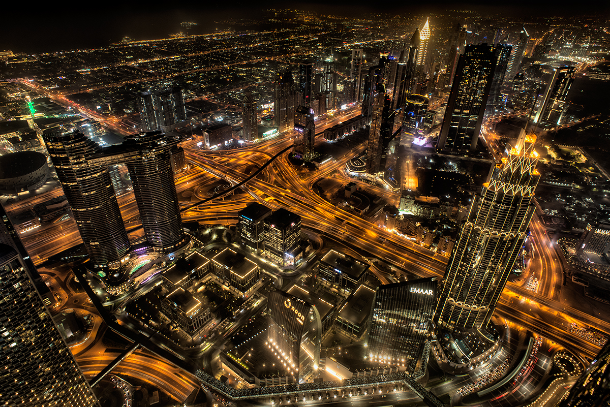 Night View of Dubai City
