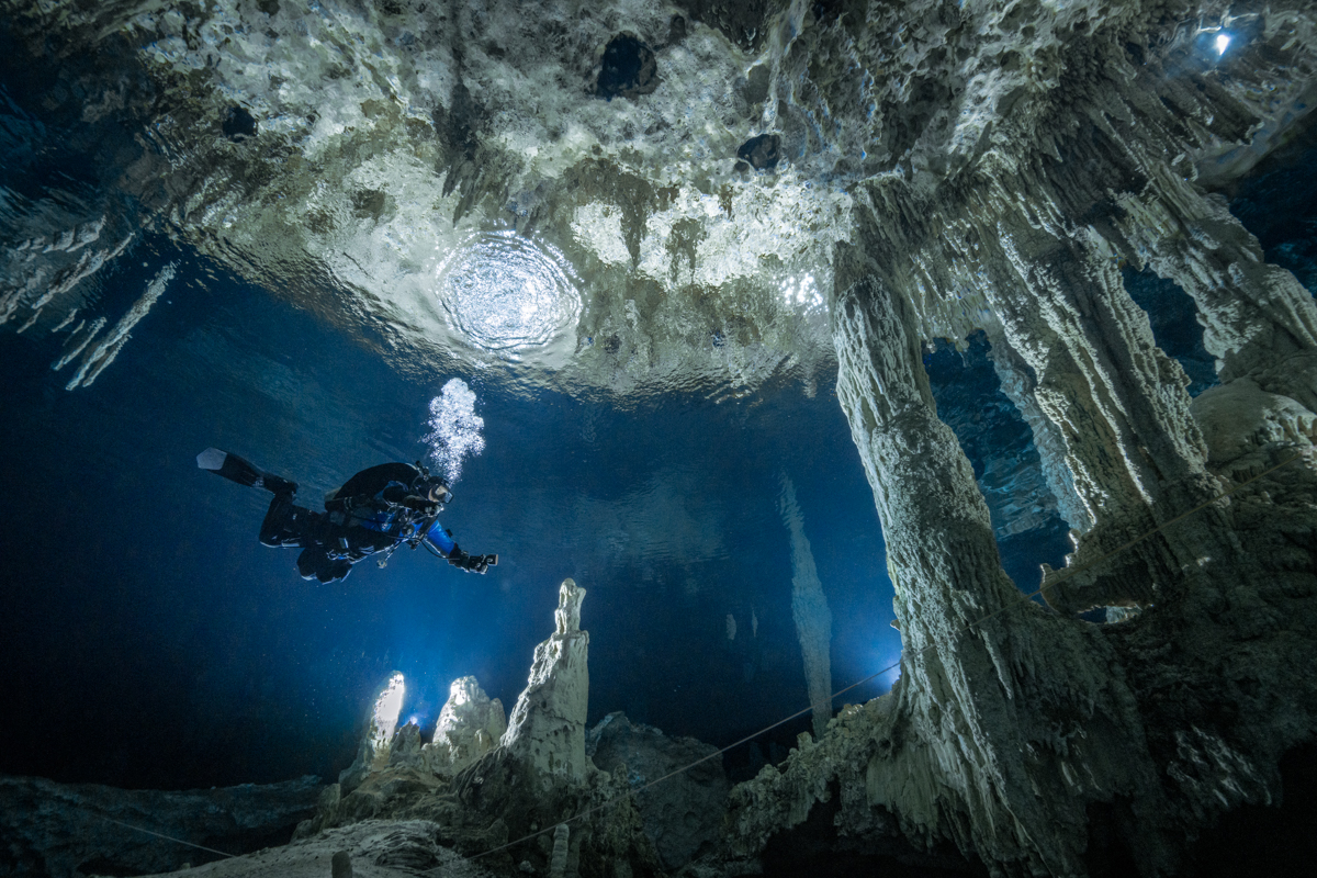 Cave diving
