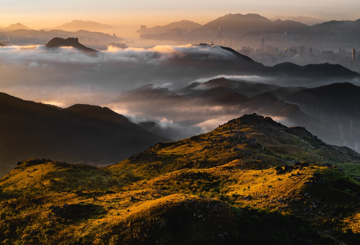 Natural splendor and the urban landscape co-exist in Hong Kong.