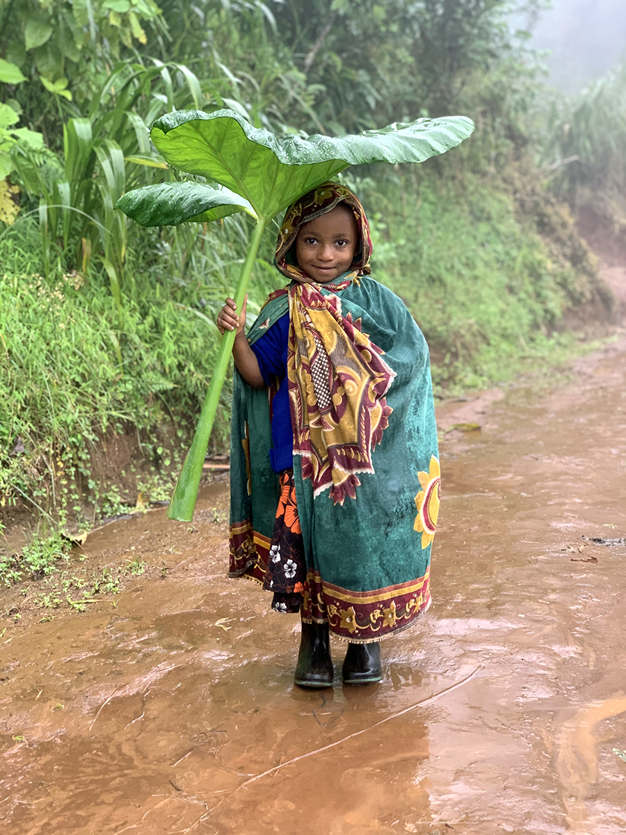 Kilimanjaro girl and her umbrella