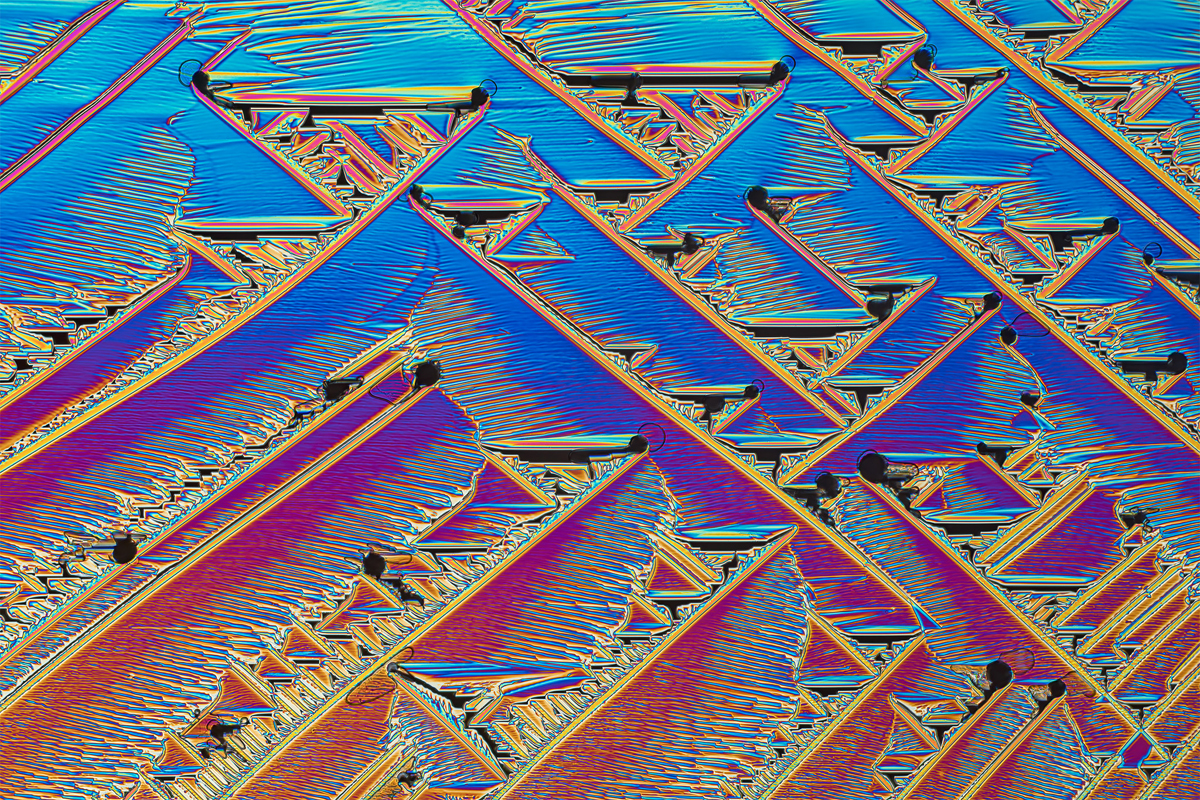 MICROCRYSTALS IN POLARIZED LIGHT, a mixture of urea and paracetamol.