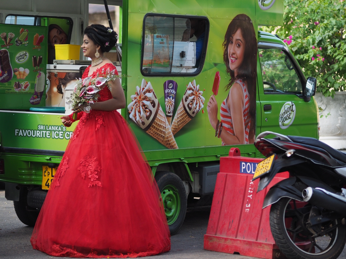 An (unexpected)  bride in red