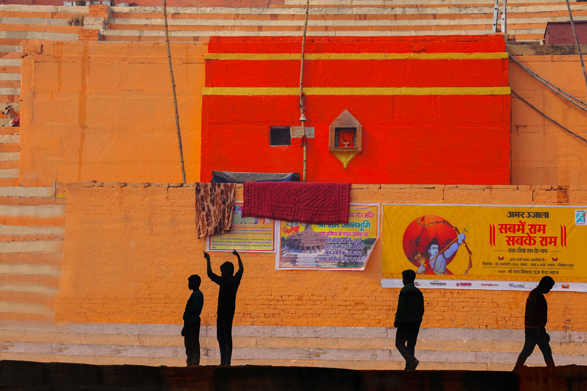 Silhouettes Along the Ganges 