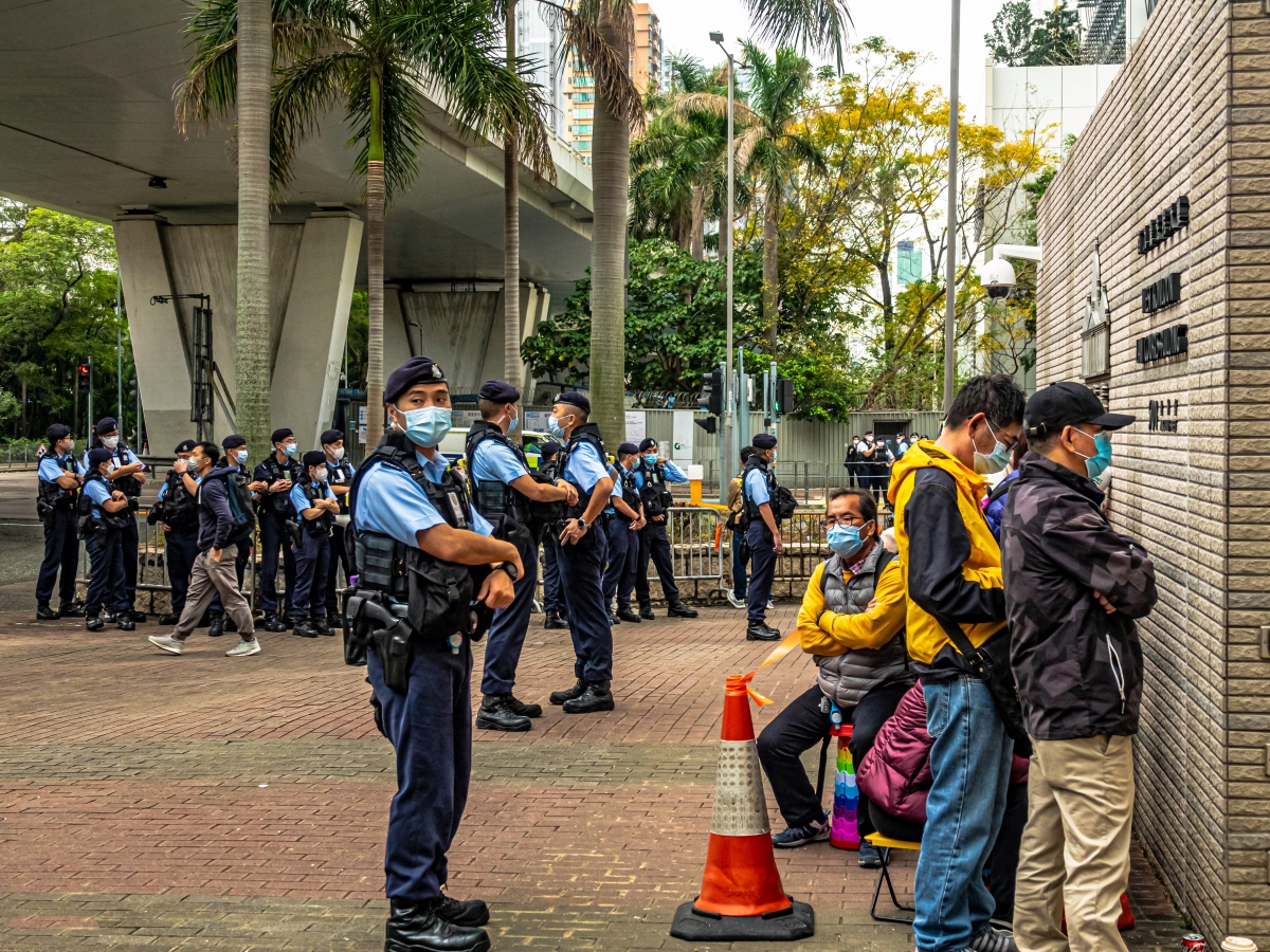 Scene outside the court