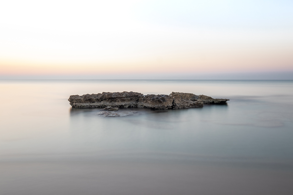 A lonely rock in the sea