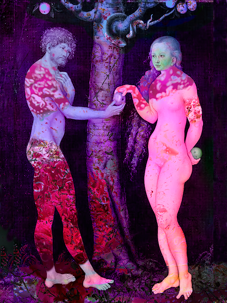 The Temptation after Adam and Eve from Lucas Cranach the Elder. 