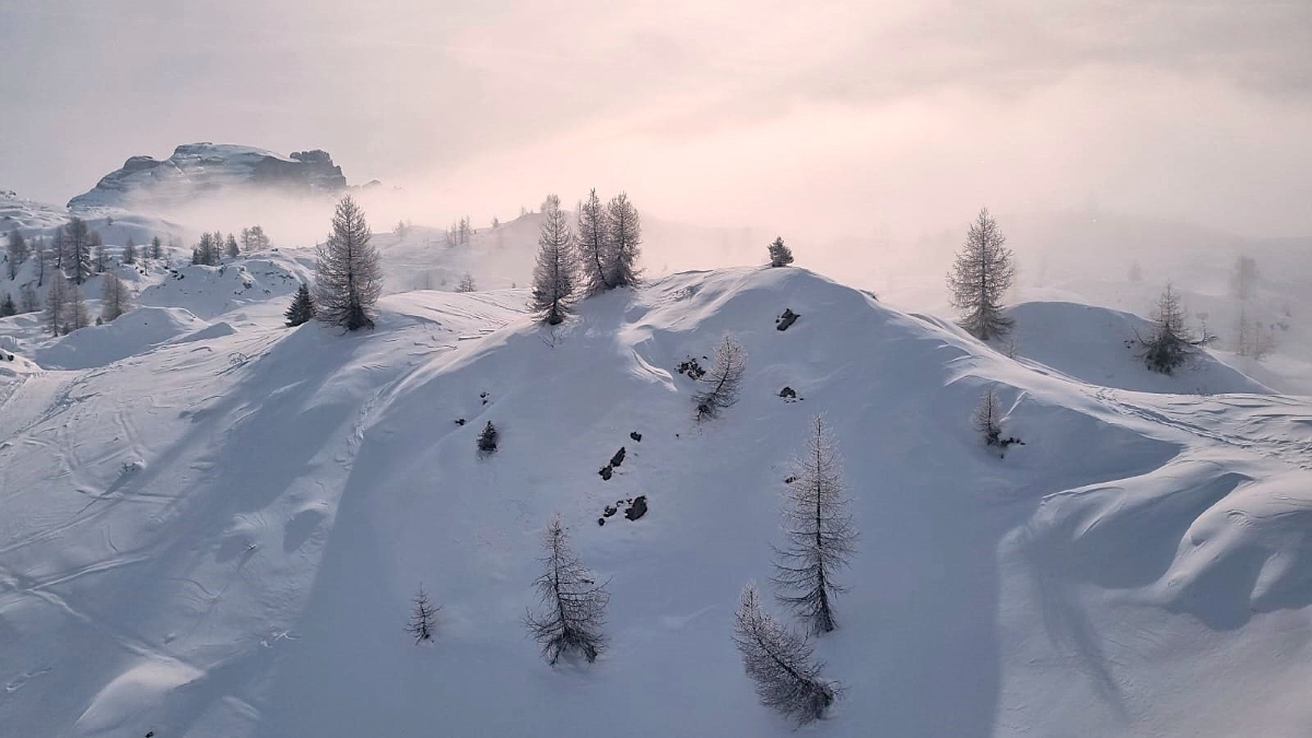 Snow like flour in a timeless landscape