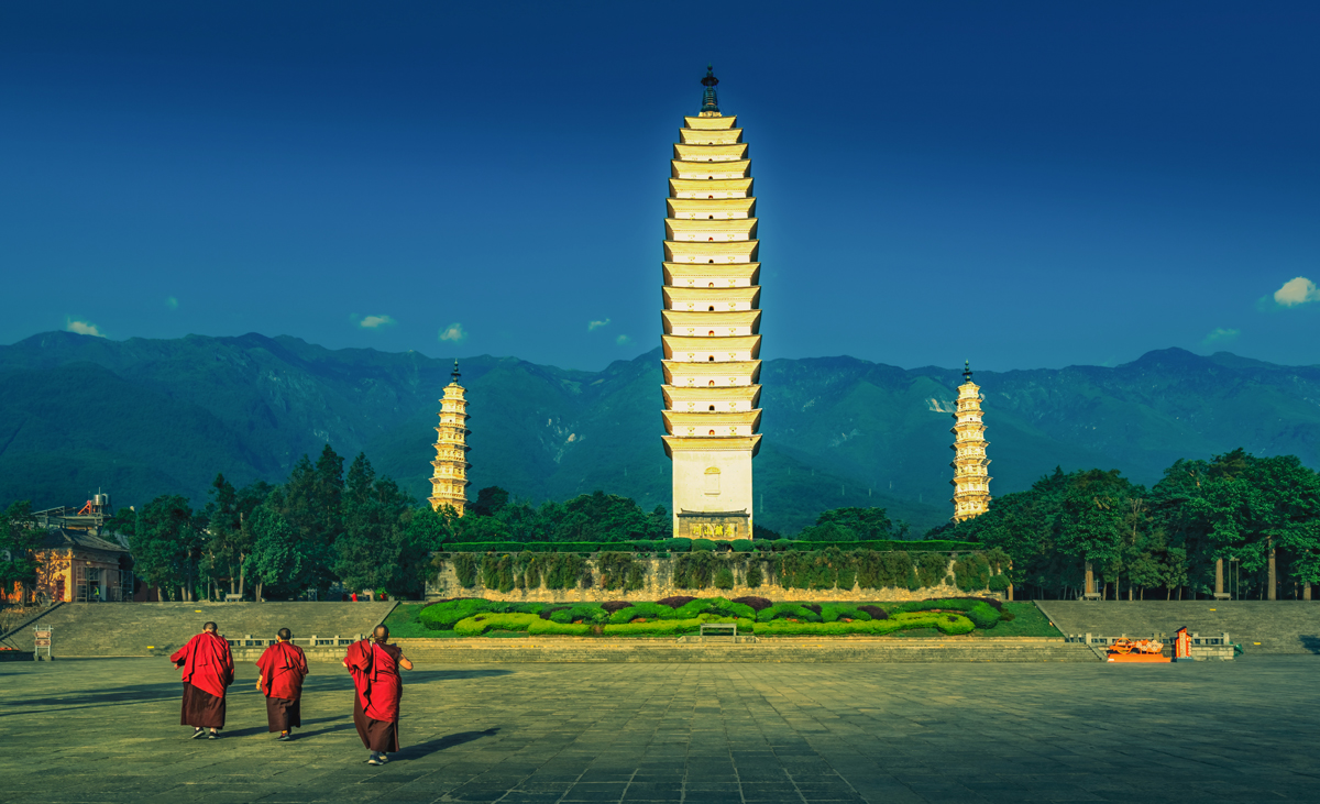 The Three Pagodas of Chongsheng Temple in Dali