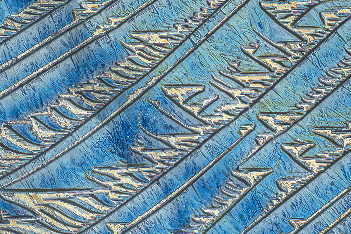 MICROCRYSTALS IN POLARIZED LIGHT, a mixture of urea and resorcinol.