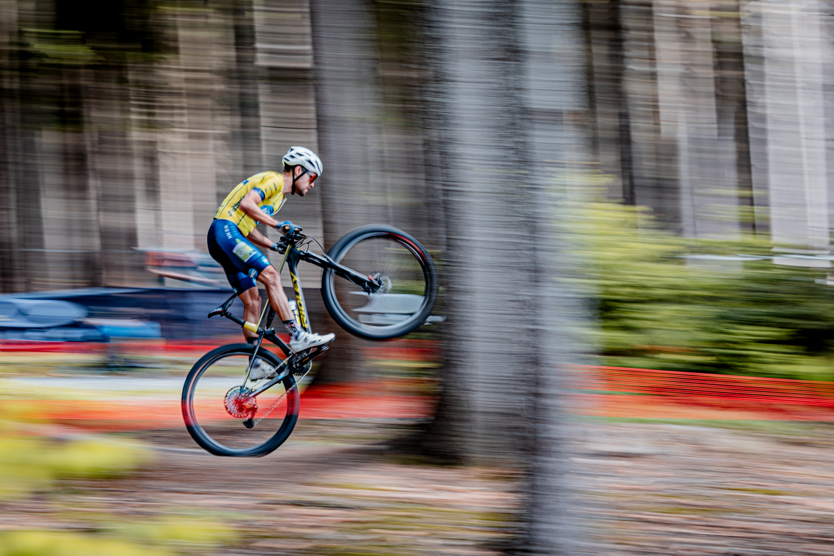 On one wheel to the finish line.