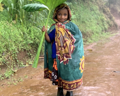 Kilimanjaro girl and her umbrella