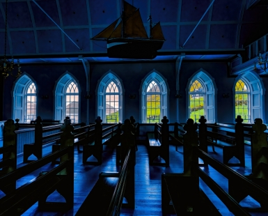 Wiejski kościół na Wyspach Owczych