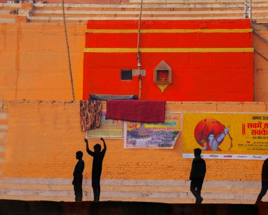 Silhouettes Along the Ganges 