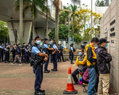 Scene outside the court