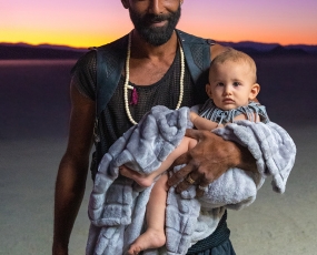 Burning Man Father and Child