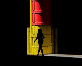 Silhouette in Red and Yellow