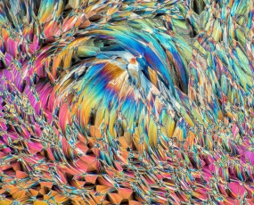 MICROCRYSTALS IN POLARIZED LIGHT, a mixture of urea and paracetamol.